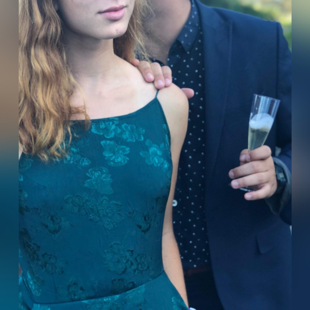 Urban outfitters emerald green floral jumpsuit